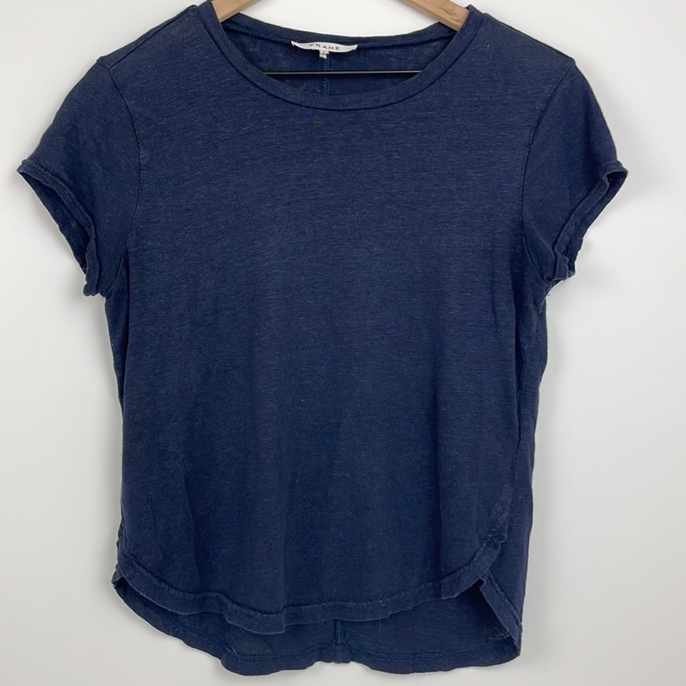 FRAME Linen Crew T-Shirt